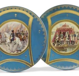 Фарфоровые подносы с Наполеоном и Александром I
