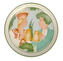 Фарфоровая тарелка Лиго с ручной росписью