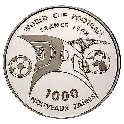 1000 заиров 1997, футбол [Демократическая Республика Конго / Заир] Proof