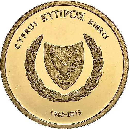 20 евро 2013, 50 лет банку а [Кипр] Proof