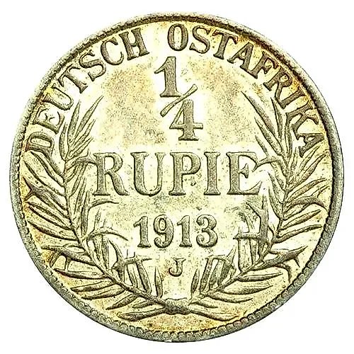 1/4 рупии 1913, J, знак монетного двора "J" — Гамбург [Германская Восточная Африка]
