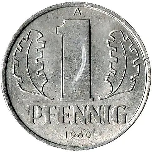 1 пфенниг 1960, А [Германия / ГДР]