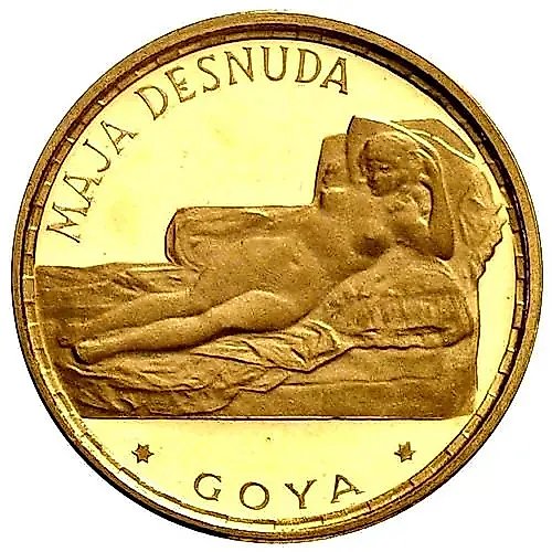 250 Pesetas 1970, Francisco Goya "The Naked Maja" [Equatorial Guinea]