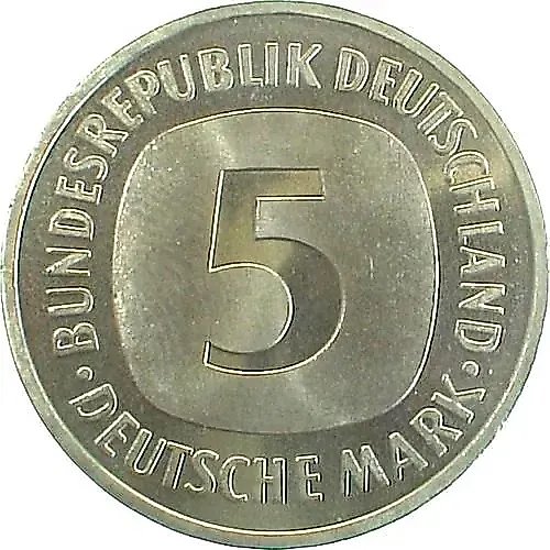 5 Marks 1991, D, Mint Mark "D" - Munich [Germany]