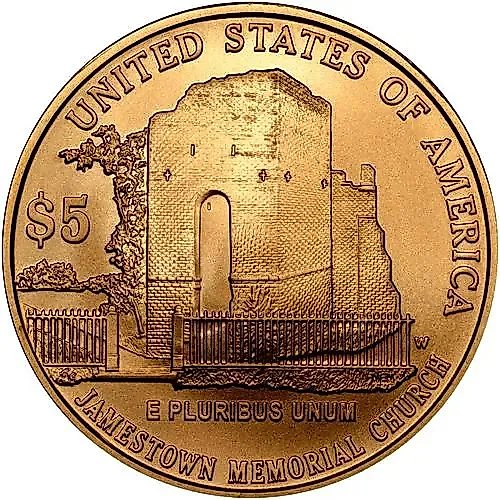 5 долларов 2007, W, Джеймстаун [США]