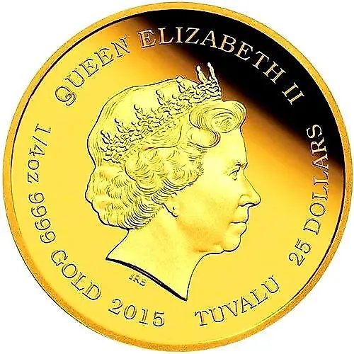 25 долларов 2015, Р, Брюс Ли [Тувалу] Proof