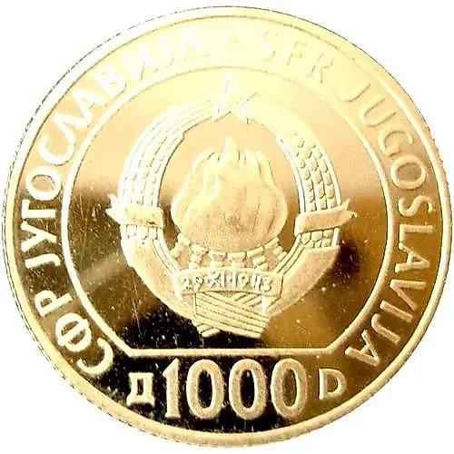 1000 Dinara 1990, Chess [Yugoslavia] Proof