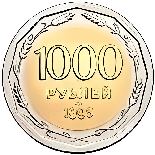 1000 рублей 1995, ЛМД, биметалл