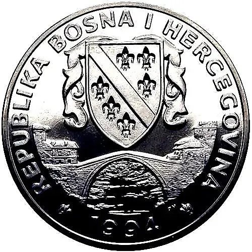 500 динаров 1994, волк [Босния и Герцеговина] Proof