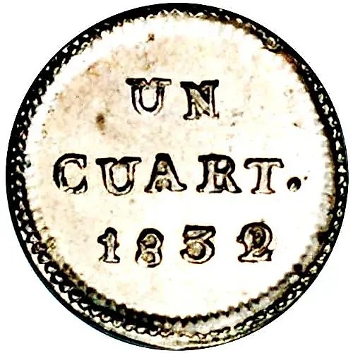¼ реала 1832-1834 [Чили]