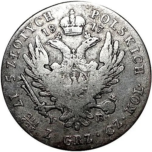 5 злотых 1817, IB, 9 перьев