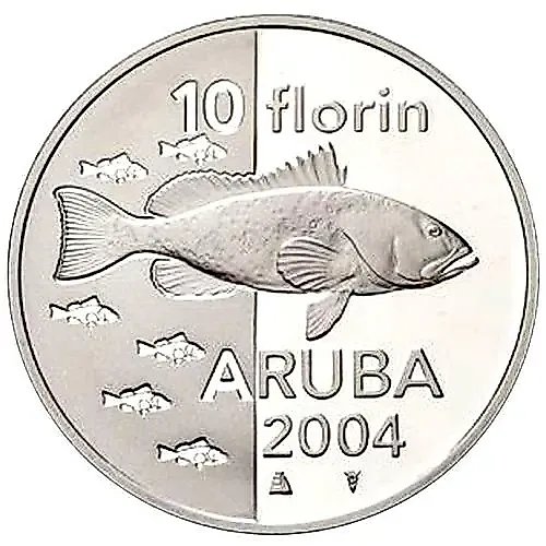 10 флоринов 2004, Рыба [Аруба]