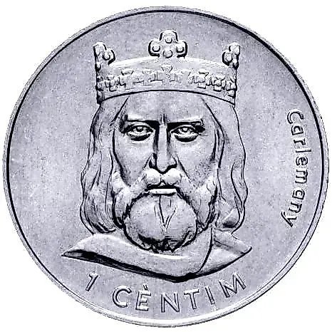 1 Centim 2002, Charlemagne (Charles the Great) [Andorra]