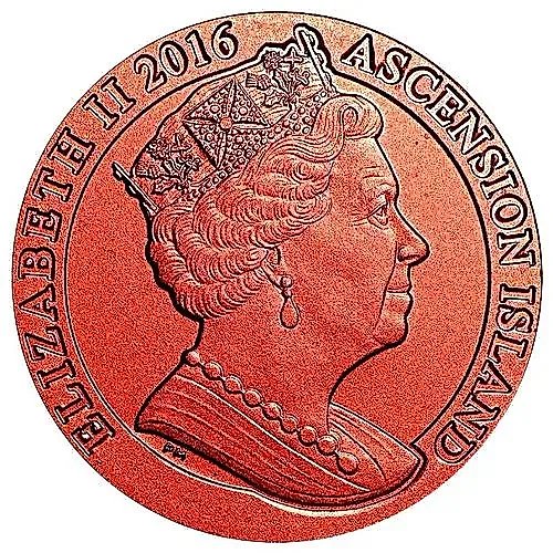 1 крона 2016, 175 лет Красному пенни [Остров Вознесения / Острова Святой Елены, Вознесения и Тристан-да-Кунья]