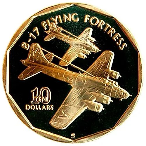 10 долларов 1991, Boeing B-17 Flying Fortress [Маршалловы Острова]