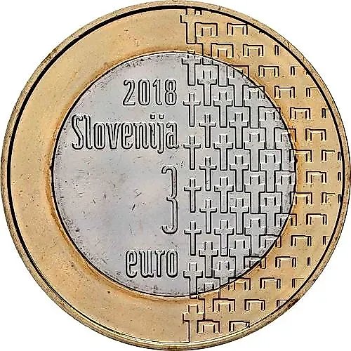 3 евро 2018, 100 лет окончанию Первой мировой войны [Словения]