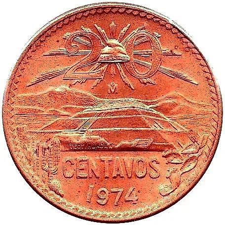 20 сентаво 1974, бронза [Мексика]