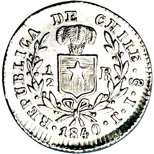 ½ реала 1838-1840 [Чили]