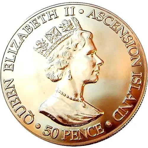 50 пенсов 2001, 100 лет со дня смерти Королевы Виктории [Остров Вознесения / Острова Святой Елены, Вознесения и Тристан-да-Кунья]