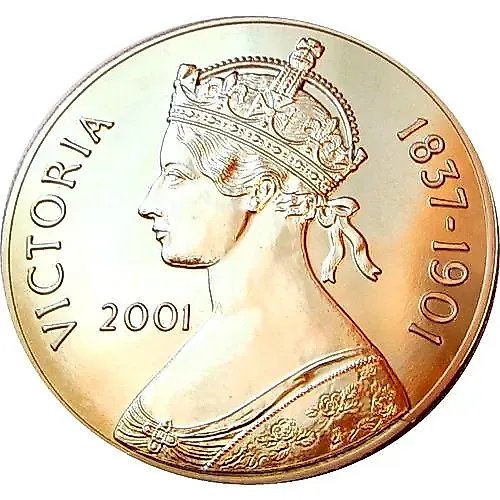 50 пенсов 2001, 100 лет со дня смерти Королевы Виктории [Остров Вознесения / Острова Святой Елены, Вознесения и Тристан-да-Кунья]