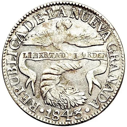 2 реала 1839-1846 [Колумбия]