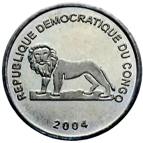 1 франк 2004, кошка [Демократическая Республика Конго]