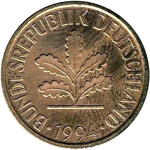 2 Pfennig 1994, D, Mint Mark "D" - Munich [Germany]