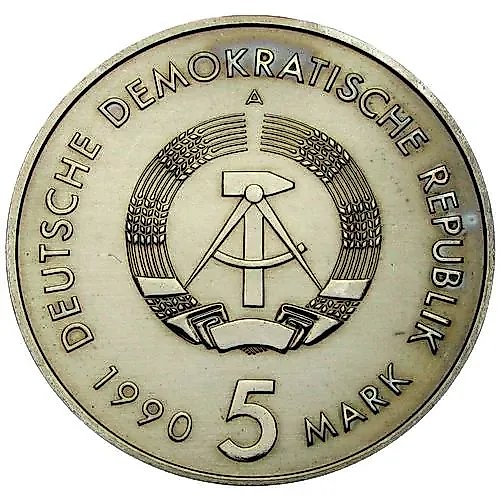 5 марок 1990, 500 лет почте [Германия / ГДР]