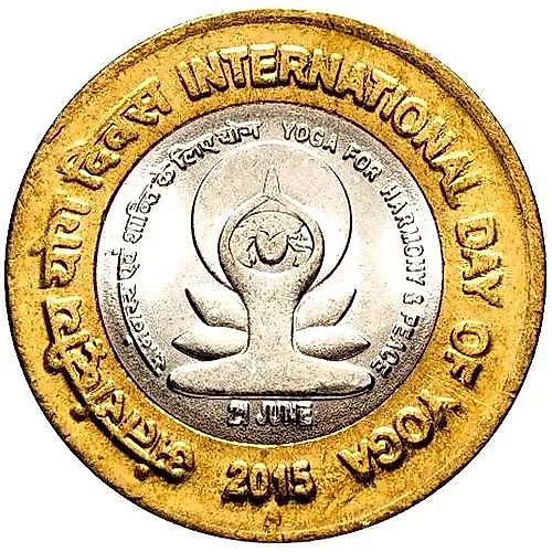 10 Rupees 2015, ♦, International Day of Yoga [India]