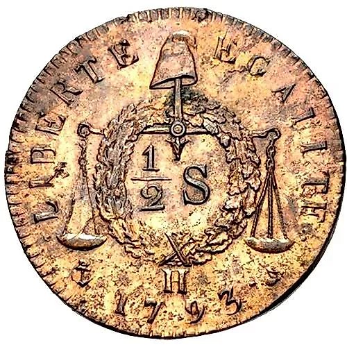 ½ Sol 1793 [France]