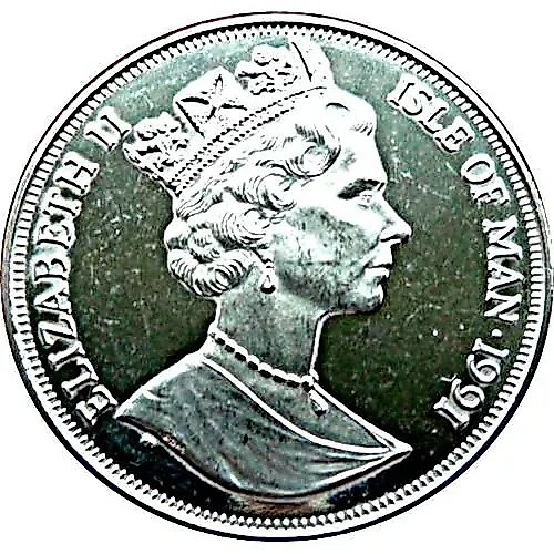 1 крона 1991, 100 лет Американской нумизматической ассоциации [Остров Мэн]