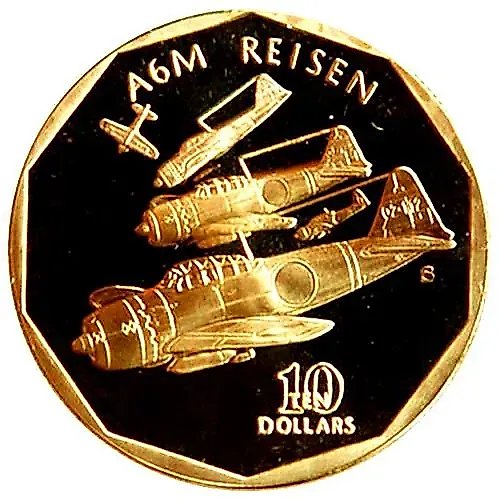 10 долларов 1991, Mitsubishi A6M Zero [Маршалловы Острова]