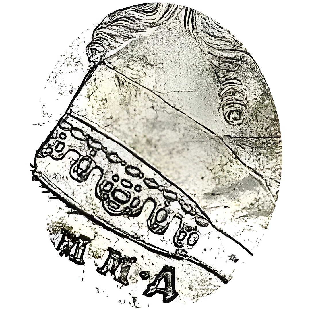1 Ruble 1754, MMD-IP, Old Pattern Portrait, Wide Order Ribbon