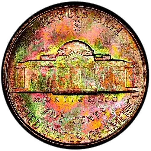 5 центов 1945, S, Томас Джефферсон [США]