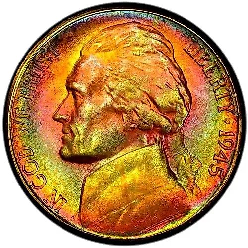 5 центов 1945, S, Томас Джефферсон [США]