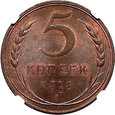 5 копеек 1924, поверхность земного шара плоская