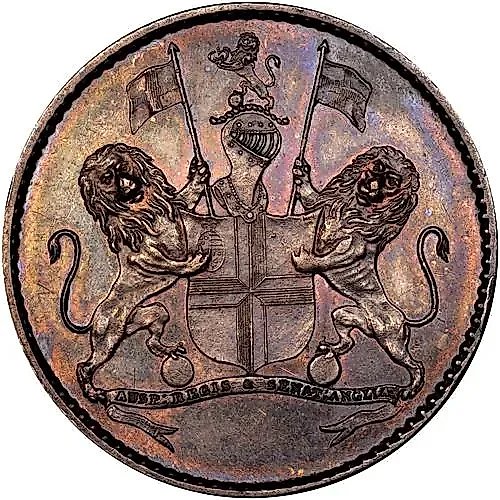 1/2 пенни 1821, Британская Ост-Индская компания [Остров Святой Елены / Острова Святой Елены, Вознесения и Тристан-да-Кунья]