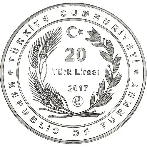 20 лир 2017, краб [Турция] Proof