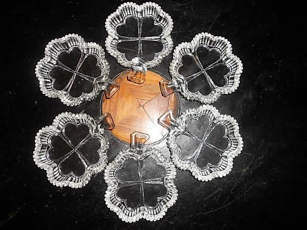 Antique set. SHAPED ROSETTES for JAM "FOUR-LEAF CLOVER"