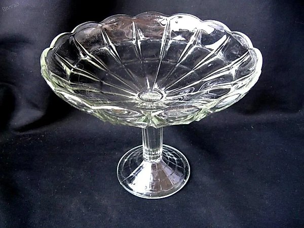 Vase on a stand, stamp "HX", vintage glass, USSR.