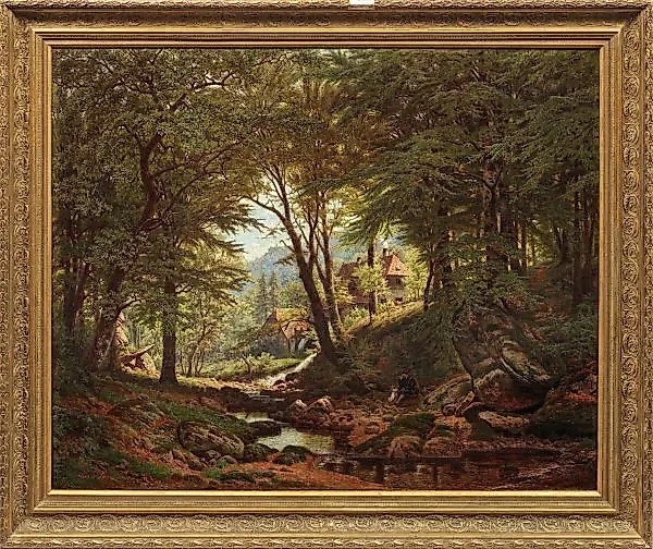 "Evening landscape with a beech forest: an atmospheric work by a landscape artist"