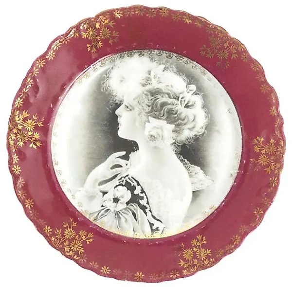 Porcelain plate "Female" by Kuznetsov, 20th century