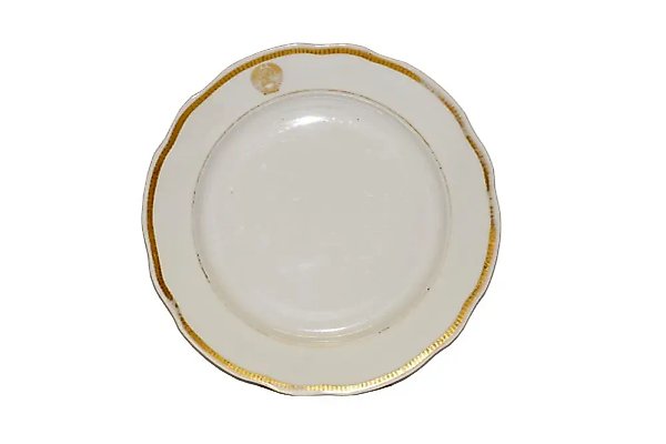 Soviet porcelain plate Dulevo with the symbol of the USSR