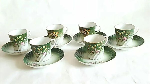 Антикварный русский кофейный сервиз Кузнецов
