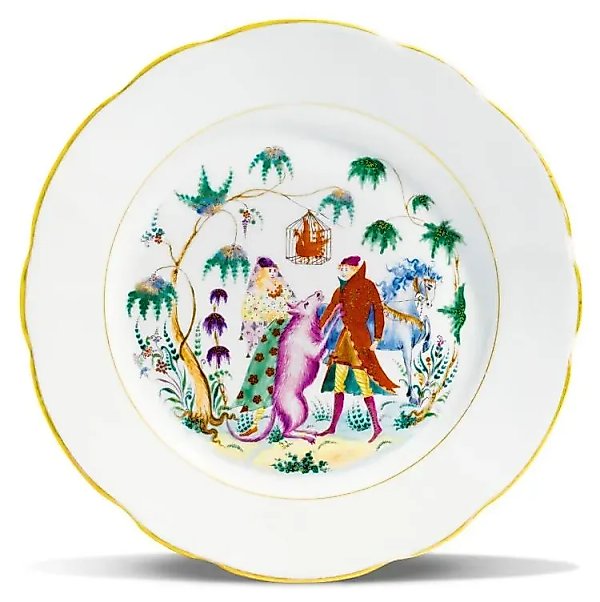 FAIRYTALE PORCELAIN PLATE, DULEVO PORCELAIN FACTORY, CIRCA 1940
