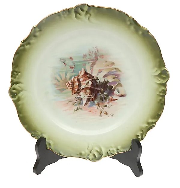 Porcelain plate from the Kuznetsov factory, Russia, 19th/20th century, gilding, diameter 24 cm.