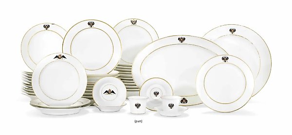 Porcelain group from the Gatchina Palace service and the ceremonial services of Alexander III