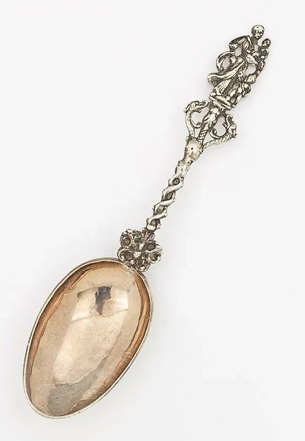 A silver spoon in the style of Dutch historicism