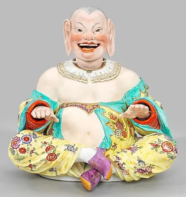 Large figure of a male rocking pagoda made of porcelain