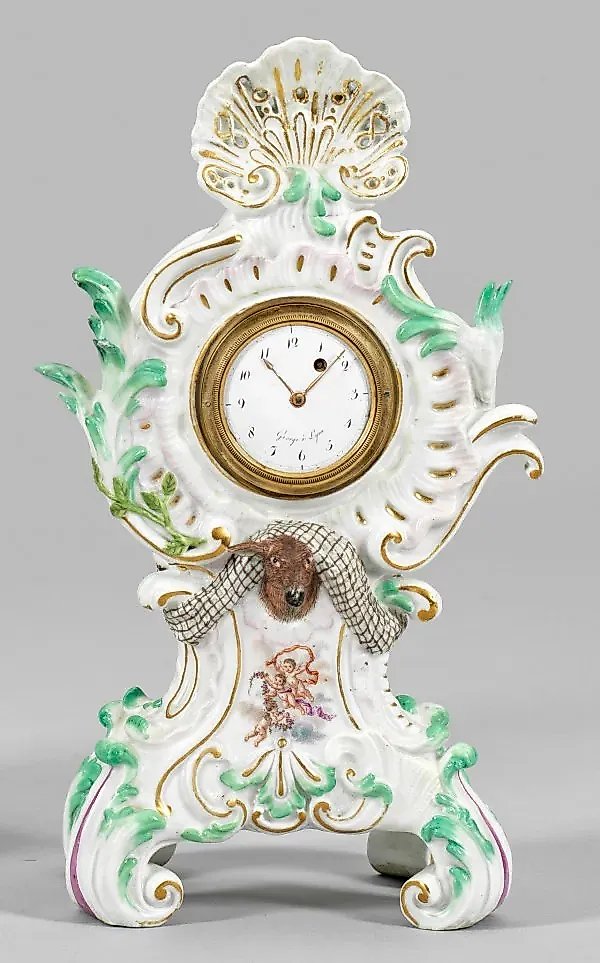 Small mantel clock in the Rococo style